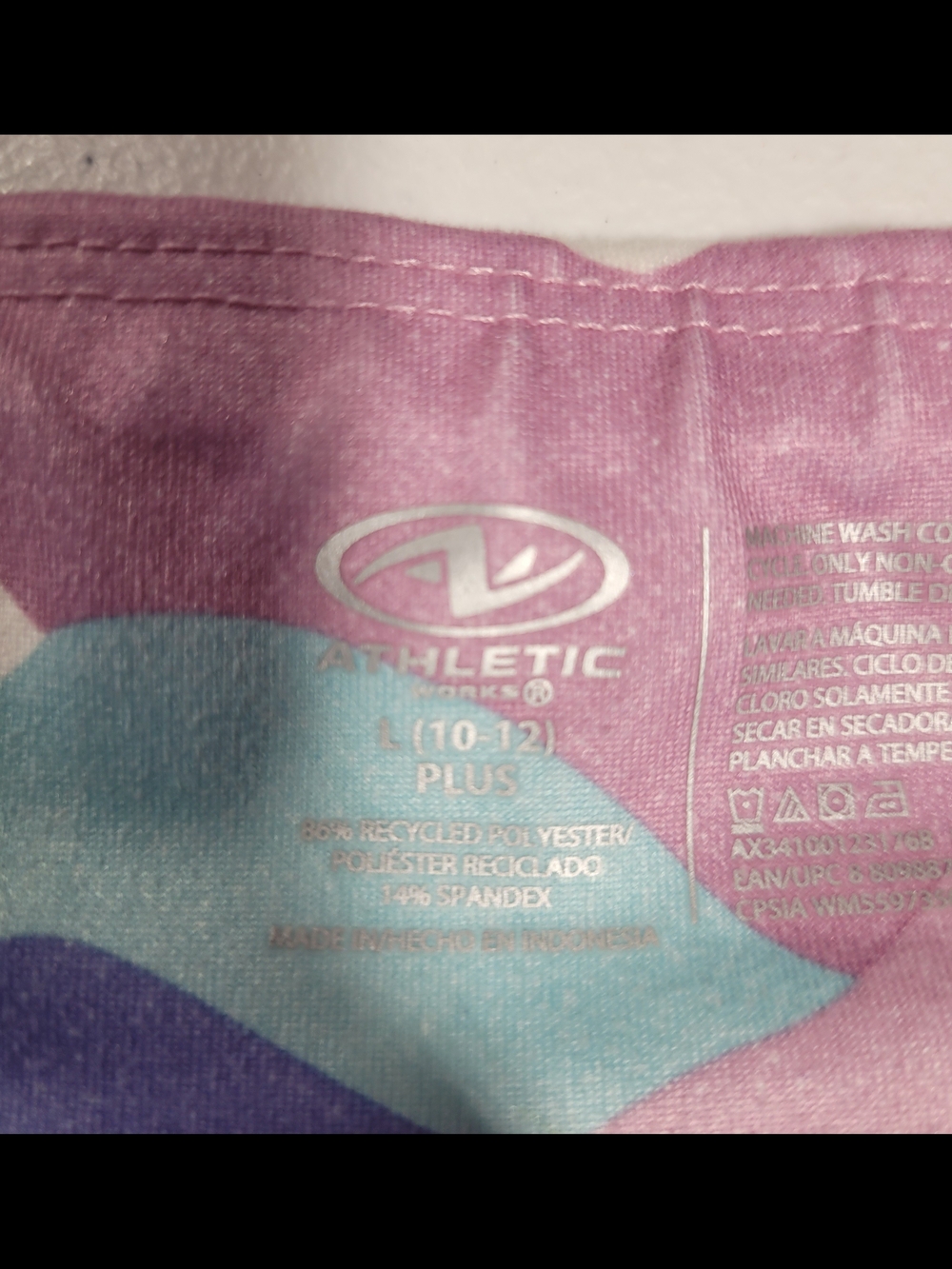 Athletic Works Pink, Blue & Purple Wave Leggings - Picture 2 of 2